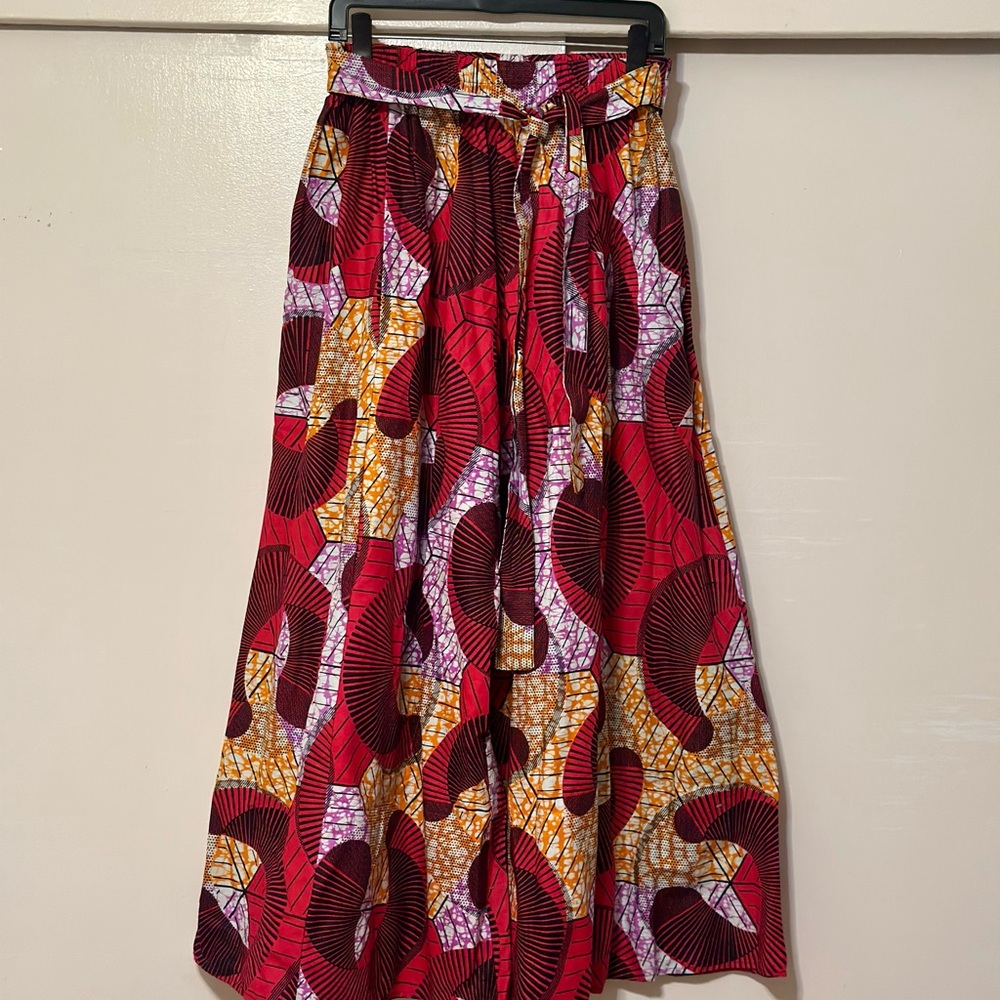 Palazzo pants wide leg with Tie Front African Ankara print